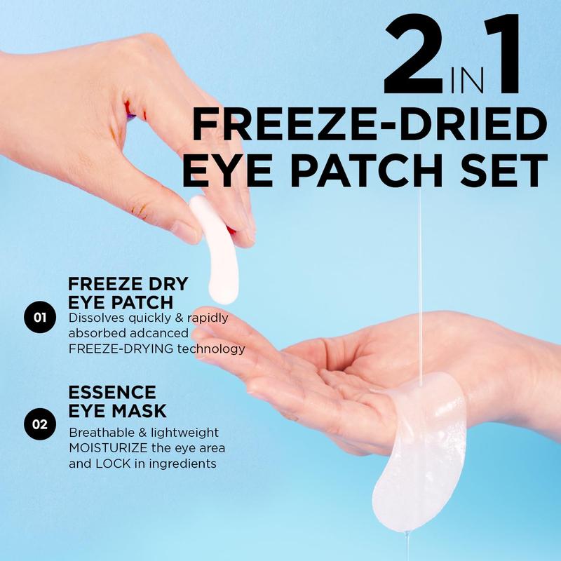 Dongyu Freeze-Dried Eye Mask | Under Eye Care - Lyophilized Technology Wrinkle Eye Patches - with Caffeine Hyaluronic Acid Peptides 4 Pairs